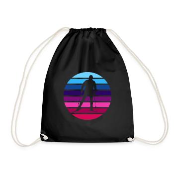 Cross-country skiing Cross-country skiers - Drawstring Bag - black - Front