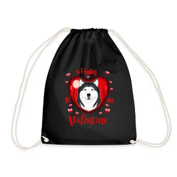 My Husky Is My Valentine I Husky - Turnbeutel - Schwarz - Vorne