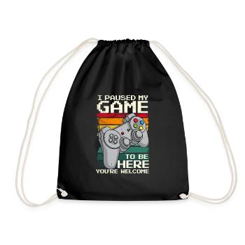 J’ai mis mon jeu en pause pour être ici - Sac de sport léger - noir - Devant