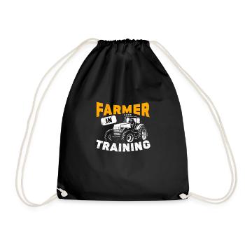 Funny Farm Tractor Farming Farmer In Training - Drawstring Bag - black - Front