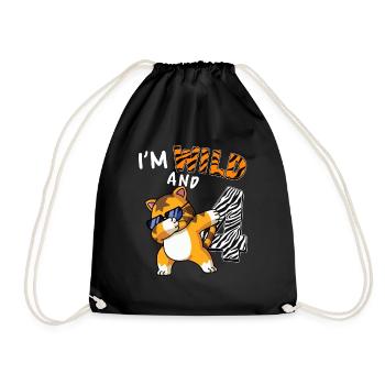 I'm Wild and 4 jungle animal toddler shirt - Turnbeutel - Schwarz - Vorne