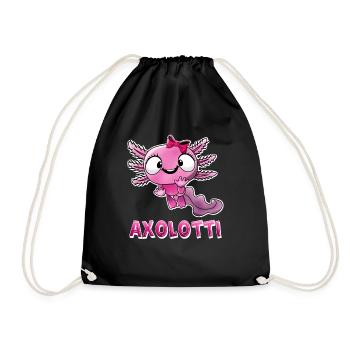 Axolotti Axolotl Mädchen - Turnbeutel - Schwarz - Vorne