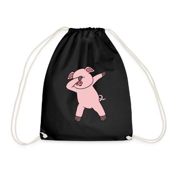 Dabing pig - Drawstring Bag - black - Front