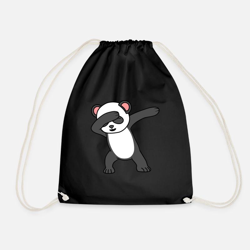 Panda - Turnbeutel - Schwarz