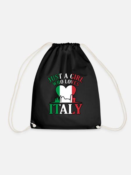 Italian Italy Flag Italia - Drawstring Bag - black