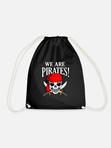 Pirate - Drawstring Bag - black