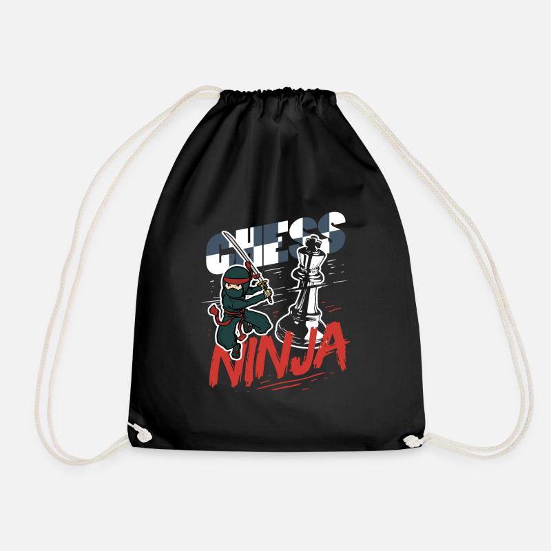 Lustiges Schachspieler Schachfigur Schach Ninja - Turnbeutel - Schwarz