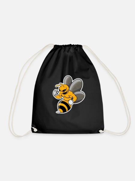 wespe cooles Design - Turnbeutel - Schwarz