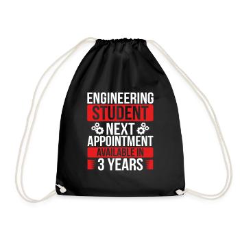 Engineering Student Study Engineering School - Turnbeutel - Schwarz - Vorne