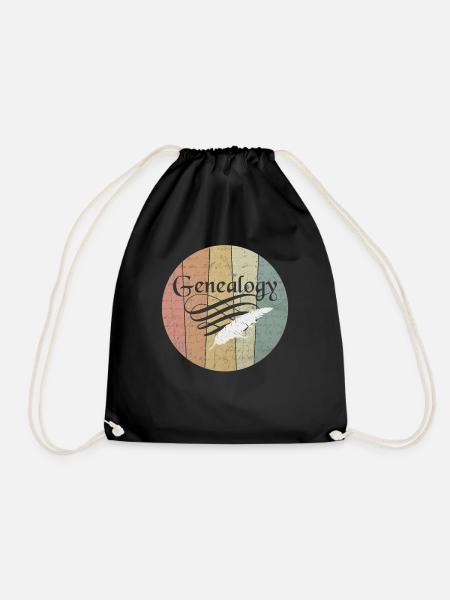 Genealogy Genealogy Genealogy Genealogy - Drawstring Bag - black