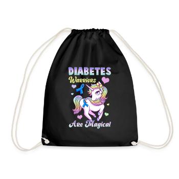 Les guerriers du diabète sont une licorne mignonne magique - Sac de sport léger - noir - Devant