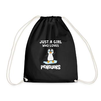 Penguins Only A Girl Who Loves Penguins - Drawstring Bag - black - Front