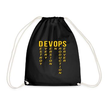 Devops Definition Technischer Computer - Turnbeutel - Schwarz - Vorne