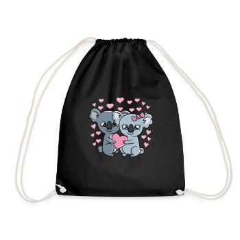 Saint-Valentin Couple Koalas Doux Koalas - Sac de sport léger - noir - Devant