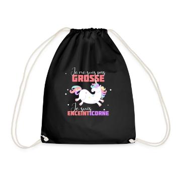 Je suis enceinticorne cadeau future maman enceinte - Sac de sport léger - noir - Devant