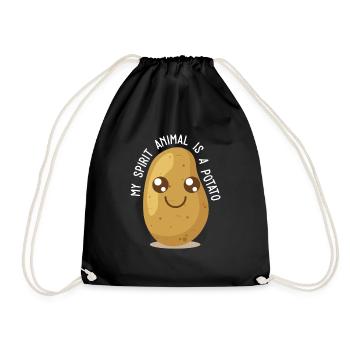 Kawaii Potato I Potatos Lover I My Spirit Animal - Drawstring Bag - black - Front