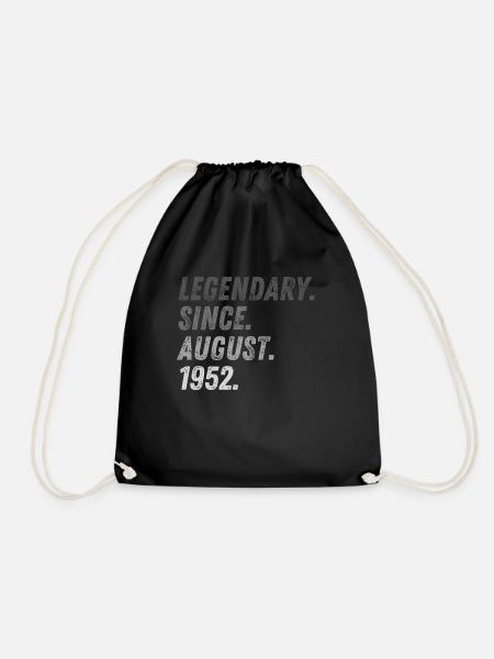 70th birthday 70 years August 1952 - Drawstring Bag - black