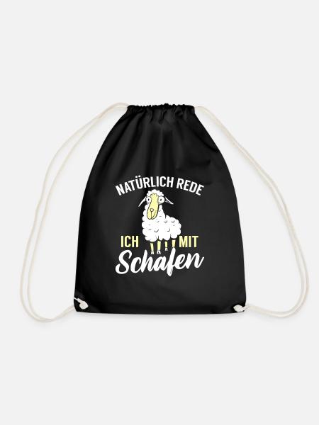 Lustige Schafe Bauern Landwirt Schäfer Geschenke - Turnbeutel - Schwarz