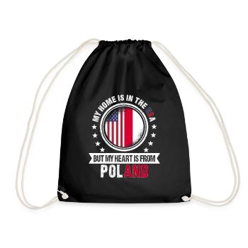 Drapeau polonais américain Cœur de Pologne Patriot - Sac de sport léger - noir - Devant