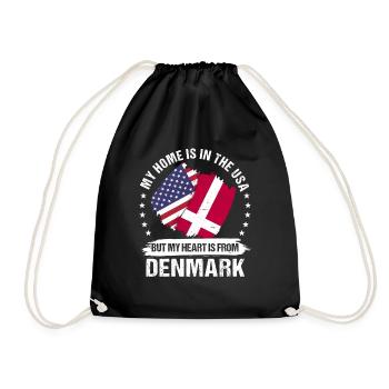 Patriote américain Danemark Drapeau Racines danoises - Sac de sport léger - noir - Devant