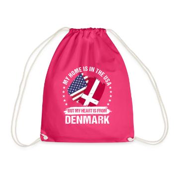 American Patriot Denmark Flag Danish Roots - Turnbeutel - Fuchsia - Vorne
