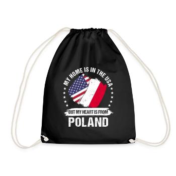 American Patriot Poland Flag American Polish Roots - Drawstring Bag - black - Front