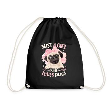 Just A Girl Who Loves Mops - Turnbeutel - Schwarz - Vorne