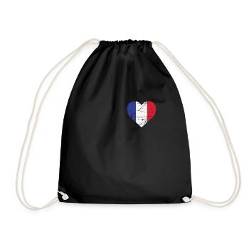 France Heart Flag France Patriot Fan - Sac de sport léger - noir - Devant