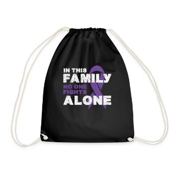 Fights Alone November Purple Pancreatic Cancer - Turnbeutel - Schwarz - Vorne