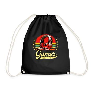 Vintage Gaming Jeux Vidéo Gambler Retro Gaming - Sac de sport léger - noir - Devant