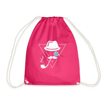 Funny Investigating Reporters Inspectors Humorous - Drawstring Bag - fuchsia - Front