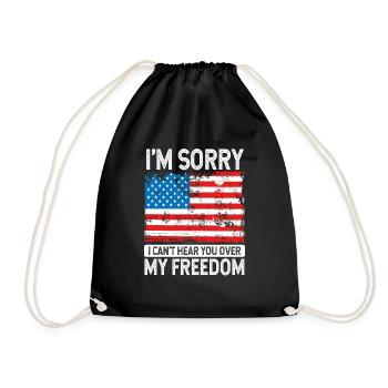 4th of July Ribbon American Flag 4th of July Men - Turnbeutel - Schwarz - Vorne