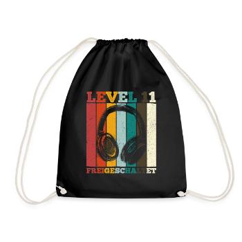 11.Geburtstag Jungen Video Gamer Level 11 freigesc - Turnbeutel - Schwarz - Vorne
