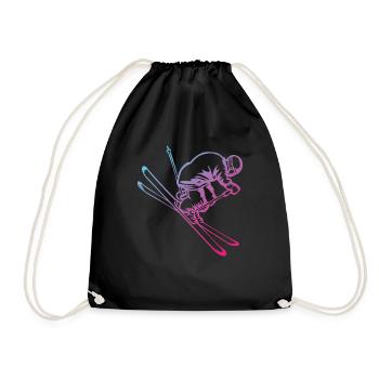 Ski Ski Ski Sports d’hiver Idée cadeau - Sac de sport léger - noir - Devant