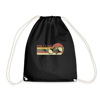 Spin to Win. Table Tennis, Ping Pong - Drawstring Bag - black - Front