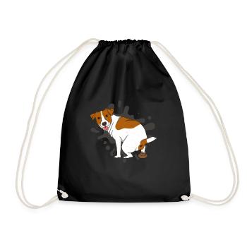 JACK RUSSELL TERRIER poops poop pile - Drawstring Bag - black - Front