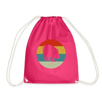 hippo - Drawstring Bag - fuchsia - Front