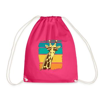 Vintage Giraffe Retro Giraffe Africa Animals Safari - Sac de sport léger - fuchsia - Devant