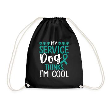 PTSD Dog Patch PTSD Support Animal PTSD Ribbon - Drawstring Bag - black - Front