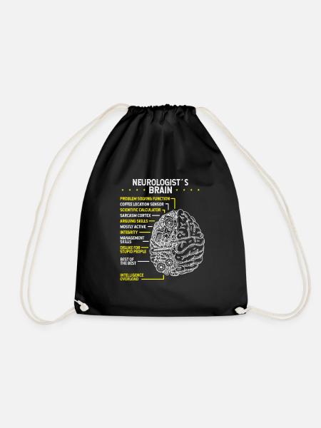 Neuroscience Neurologist Neurology Scientist - Drawstring Bag - black