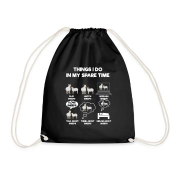 Sheep - Drawstring Bag - black - Front