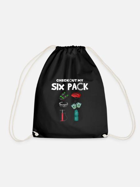 Cycling cycling - Drawstring Bag - black