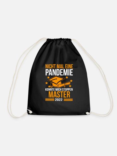 Master 2022 Pandemie - Lustiger Spruch Abschluss - Turnbeutel - Schwarz