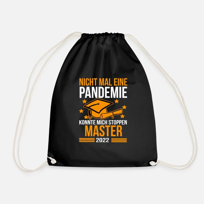 Master 2022 Pandemie - Lustiger Spruch Abschluss - Turnbeutel - Schwarz