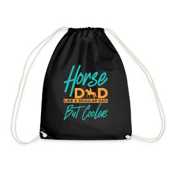 Horse Dad Like A Regular Dad But Cooler Rider Eque - Turnbeutel - Schwarz - Vorne