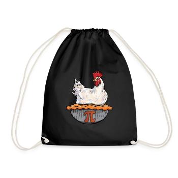Funny Chicken Pie Math Geek Math Nerd Pi Day - Turnbeutel - Schwarz - Vorne