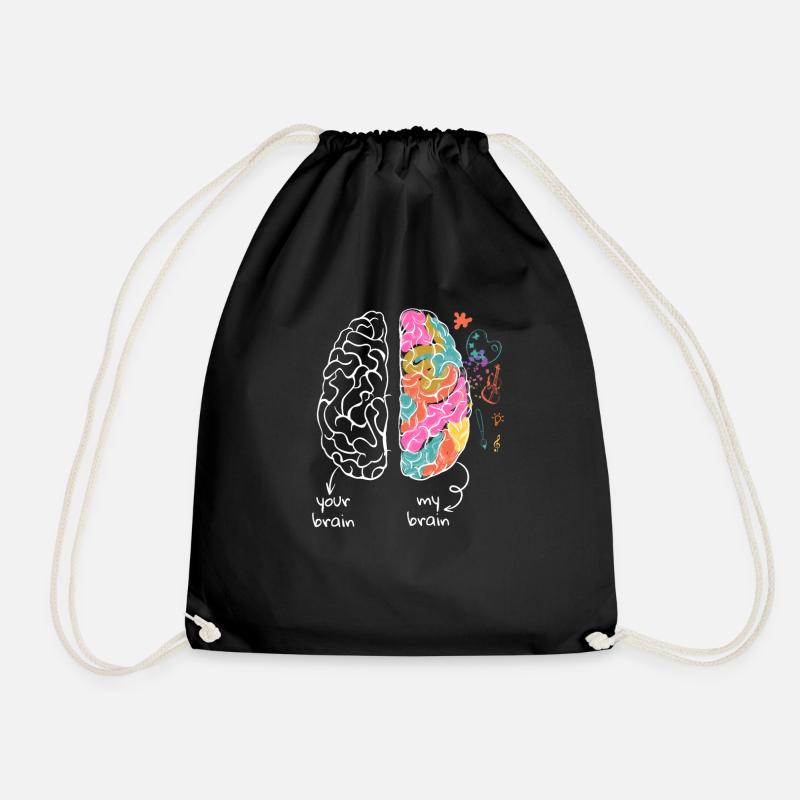 Humorous Hyperactivity Neurodiverse Neurology - Drawstring Bag - black