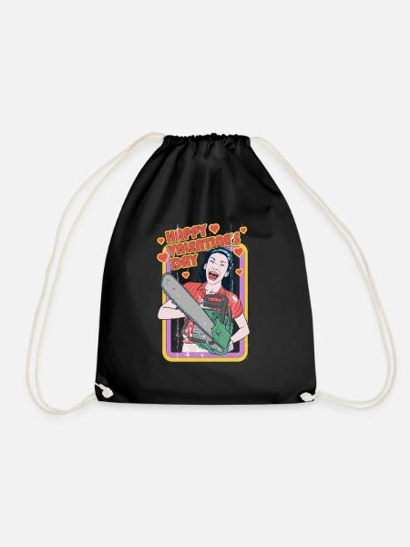 Happy Valentine's Day - Drawstring Bag - black