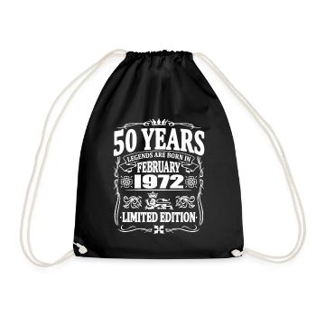 50 ans - né en février 1972 - Sac de sport léger - noir - Devant