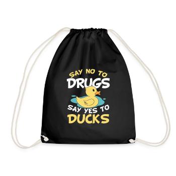 Canard en caoutchouc jaune dire non à la drogue vous dire oui - Sac de sport léger - noir - Devant